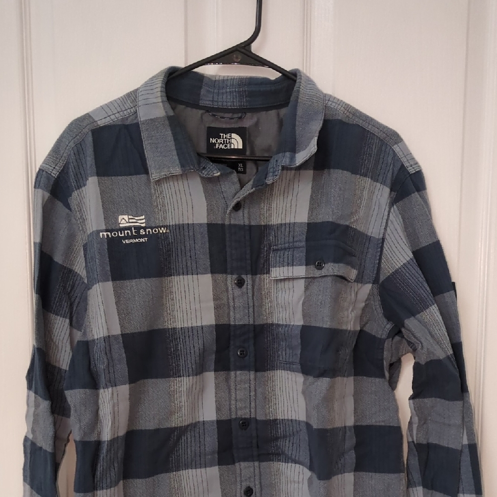 The North Face Blue and Gray Plaid Men's Shirt